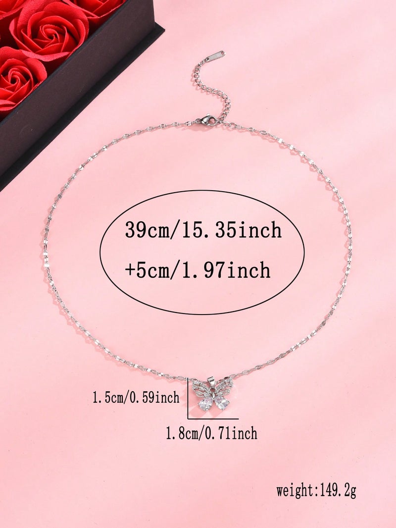 Valentine’s Day Gift Box with Red Roses and Necklace – Romantic Love Gift for Her - Image 4